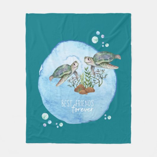 Zeeschildpadden BFFs - Persoonlijke Cadeaus voor B Fleece Deken (Voorkant)