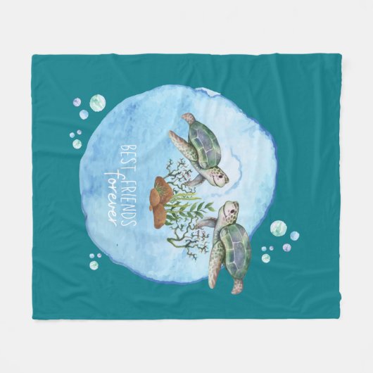 Zeeschildpadden BFFs - Persoonlijke Cadeaus voor B Fleece Deken (Voorkant (Horizontaal))