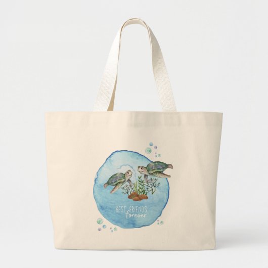 Zeeschildpadden BFFs - Persoonlijke Cadeaus voor B Grote Tote Bag (Voorkant)