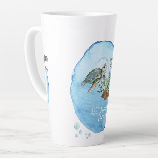 Zeeschildpadden BFFs - Persoonlijke Cadeaus voor B Latte Mok (Linkerhoek)