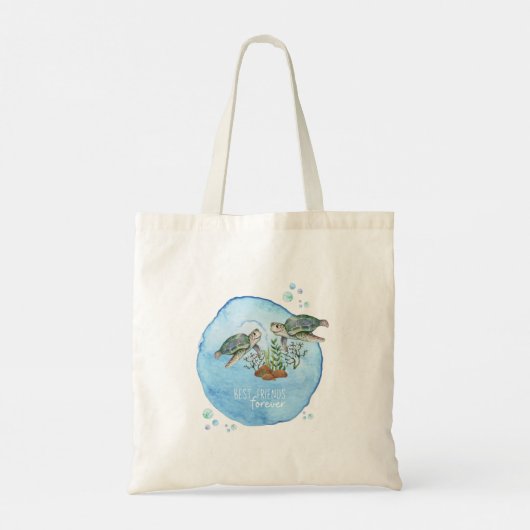 Zeeschildpadden BFFs - Persoonlijke Cadeaus voor B Tote Bag (Achterkant)