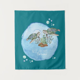 Zeeschildpadden BFFs - Persoonlijke Cadeaus voor B Wandkleed
