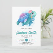 Zeeschildpadden Cute Kids Verjaardagsfeestje  Kaart (Staand voorkant)