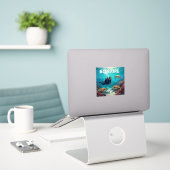 Zeeschildpadden en duiker in Bonaire Sticker (Laptop op bureau)