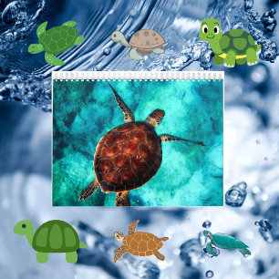 Zeeschildpadden en Landschildpad Oceanische Zeelev Kalender