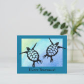 Zeeschildpadden Gefeliciteerd Briefkaart (Staand voorkant)