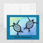 Zeeschildpadden Gefeliciteerd Briefkaart (Voorkant / Achterkant)