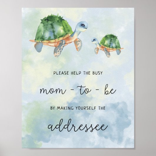Zeeschildpadden - Help de Busy Moeder Adres Poster (Voorkant)