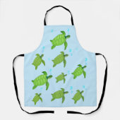 Zeeschildpadden op lichtblauw schort (Voorkant)