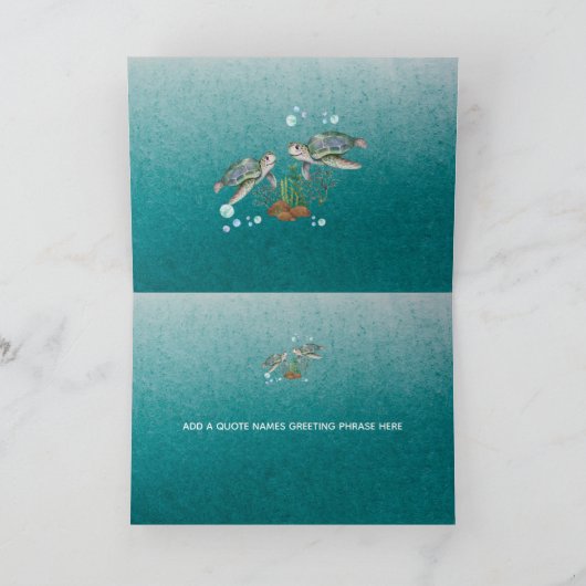 ZEESCHILDPADDEN Persoonlijk Kaart (Binnen)