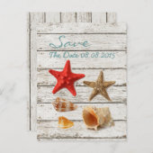 zeeschildpadden strand redden de datum aankondigingskaart (Voorkant / Achterkant)