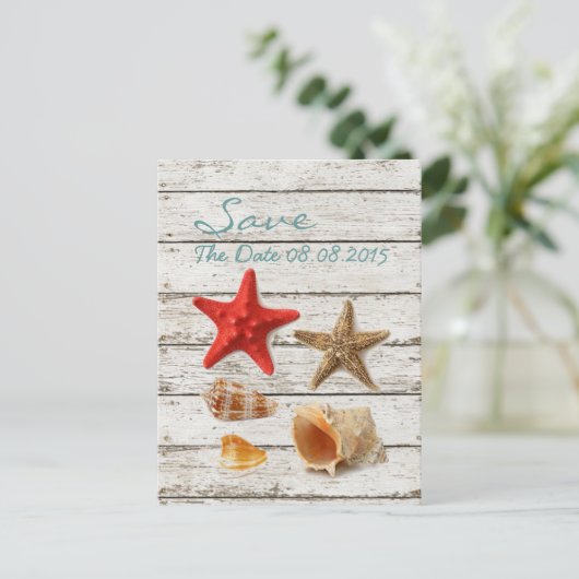 zeeschildpadden strand redden de datum aankondigingskaart (Staand voorkant)