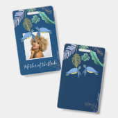 Zeeschildpadden Trouwen Blauw Geel Badge (Voor- en achterkant)
