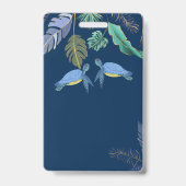 Zeeschildpadden Trouwen Blauw Geel Badge (Achterkant)