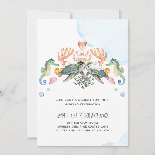 Zeeschildpadden Trouwen met Bruid en Bruidegom (Voorkant)
