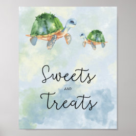 Zeeschildpadden - zoete en lekkere baby shower poster