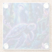 ZeeschildpadFantasy Glazen Onderzetter (Achterkant)