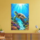 Zeeschildpadparadijs Canvasprint Canvas Afdruk (Insitu (Woonkamer))