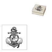 Zeeschip met anker rubberstempel (Gestempeld)