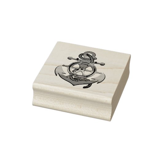 Zeeschip met anker rubberstempel (Stempel)