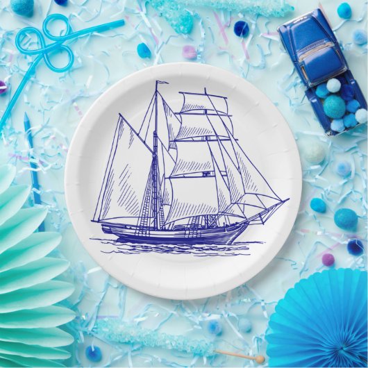 Zeeschip met blauw bord (Feest)