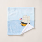 Zeeschip op het Zee Bad Handdoek (Wasdoekje)