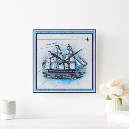  zeeschipkaart vierkante klok (Huis)