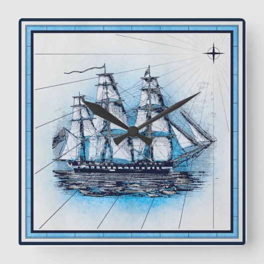  zeeschipkaart vierkante klok (Voorkant)