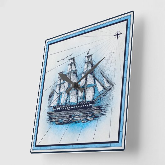 zeeschipkaart vierkante klok (Hoek)