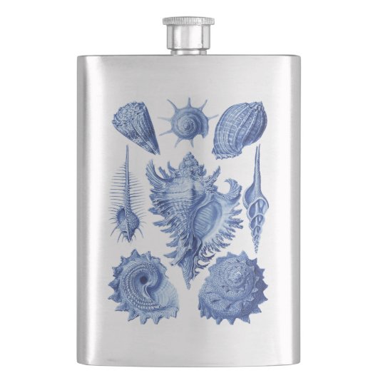 zeeschols blauw heupfles (Voorkant)
