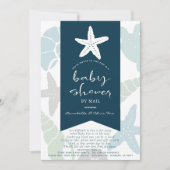 Zeeschols Navy Blue Baby shower per post Kaart (Voorkant)