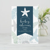 Zeeschols Navy Blue Baby shower per post Kaart (Staand voorkant)