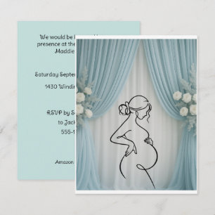 Zeeschuim Bloemen Baby Shower Digitale Download Kaart