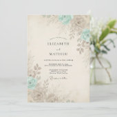 Zeeschuim Champagne Ranunculus Grijs Eucalyptus Br Kaart (Staand voorkant)