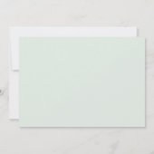 Zeeschuim | Eenvoudige Elegante Lichtgroene Bruilo Save The Date (Achterkant)