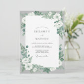 Zeeschuim Eucalyptus Zilveren Bruiloft Kaart (Staand voorkant)