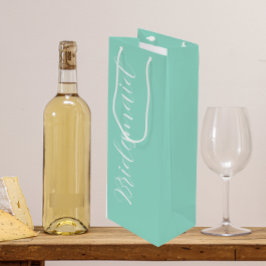 Zeeschuim gestileerde script bruidsmeisje voor de  wijn cadeautas