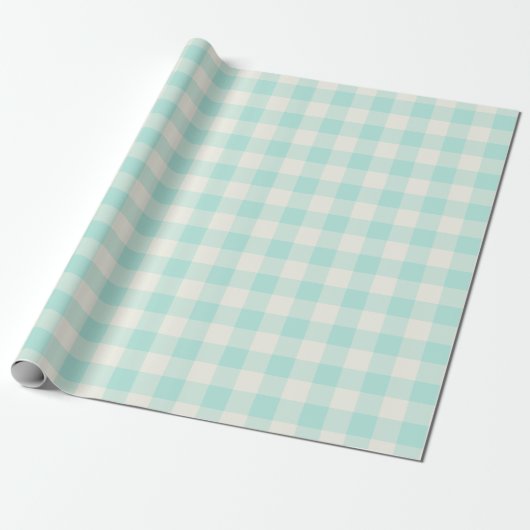 Zeeschuim Gingham - Inpakpapier (Uitgerold)