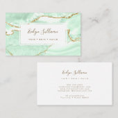 Zeeschuim groen en goud agaat visitekaartje (Voorkant / Achterkant)