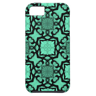 Zeeschuim groen en zwart geometrische caleidoscoop tough iPhone 5 hoesje