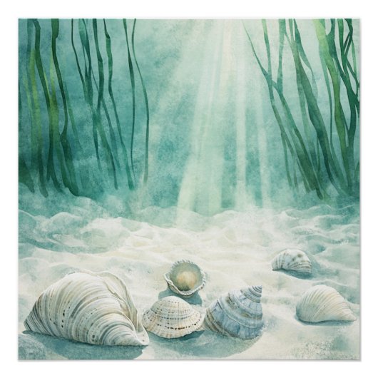 Zeeschuim Groen Schelp Canvas Kunst Perfect Poster (Voorkant)