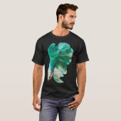 Zeeschuim Groen Witte Betta Siamese Vechtvis wi T-shirt (Voorkant volledig)