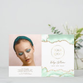 Zeeschuim groene agaat bifold brochure (Staand voorkant)