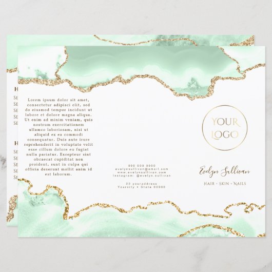 Zeeschuim groene agaat brochure (Voorkant / Achterkant)