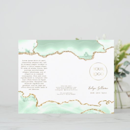 Zeeschuim groene agaat brochure (Staand voorkant)