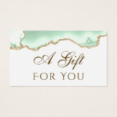 Zeeschuim groene agaat cadeaubon visitekaartje (Voorkant)