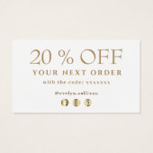 Zeeschuim groene agaat dank u kortingskaart visitekaartje (Achterkant)