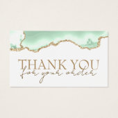 Zeeschuim groene agaat dank u kortingskaart visitekaartje (Voorkant)