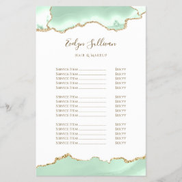 Zeeschuim groene agaat prijslijst flyer