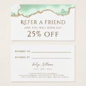 Zeeschuim groene agaat referral kaart (Voorkant /achterkant)